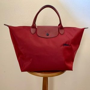 Longchamp Le Pliage medium ruby color